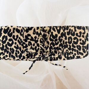 MONTCE Leopard Texture Corset Bikini Top XS